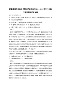 新疆维吾尔自治区伊犁哈萨克自治州2024-2025学年八年级下学期期末历史试题（解析版）