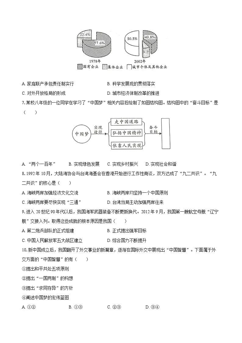 2024-2025学年陕西省渭南市澄城县八年级(下)期末历史试卷(含答案)第2页
