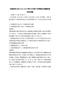 河南省巩义市2024-2025学年七年级下学期期末质量检测历史试题（解析版）