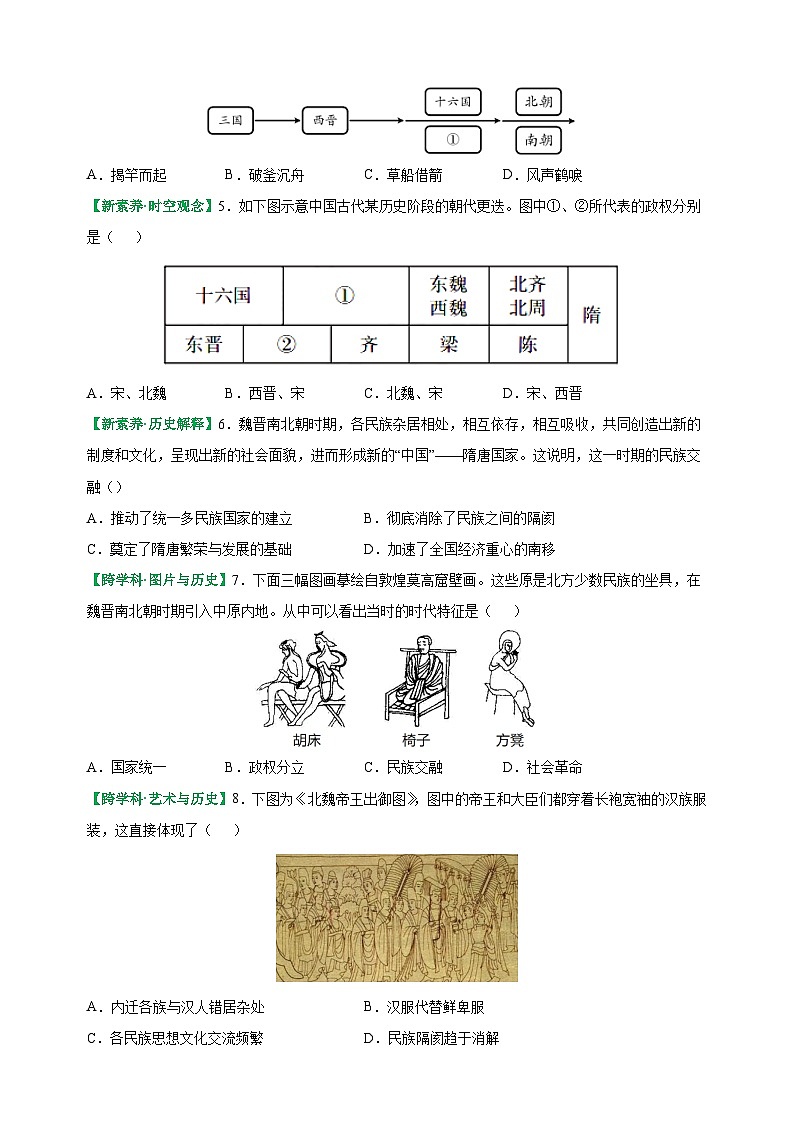 第19课 北朝政治和北方民族大交融-2025-2026学年七年级历史上册同步练(含答案及解析)(统编版教材)第2页