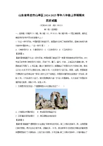 山东省枣庄市山亭区2024-2025学年八年级上学期期末历史试题（解析版）