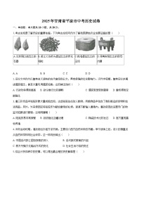 2025年甘肃省平凉市中考历史试卷（含详细答案解析）