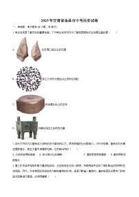 2025年甘肃省金昌市中考历史试卷（含详细答案解析）