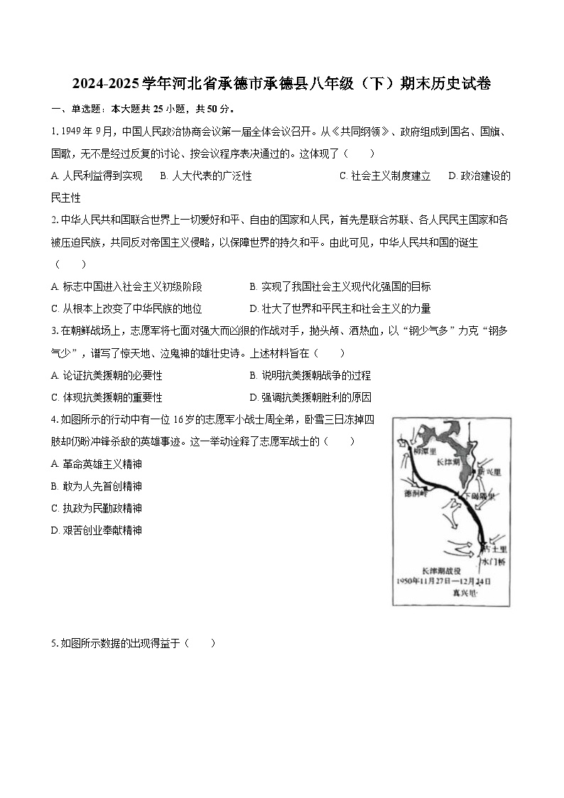 2024-2025学年河北省承德市承德县八年级（下）期末历史试卷-自定义类型