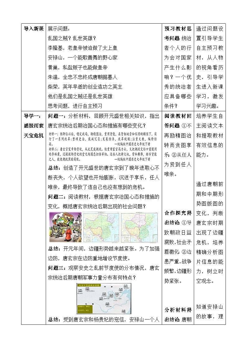 人教版部编初中历史七下1-4《安史之乱与唐朝衰亡》教学设计第2页