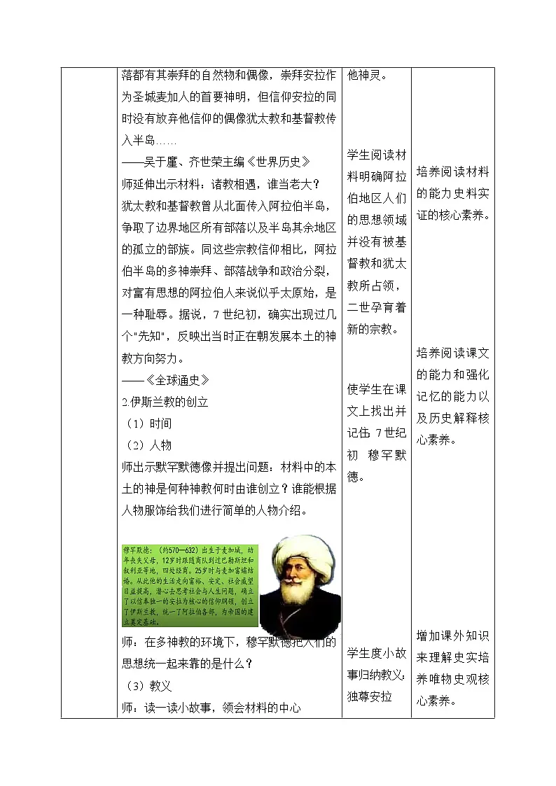 人教版部编初中历史九上4-12《阿拉伯帝国》-教学设计第3页