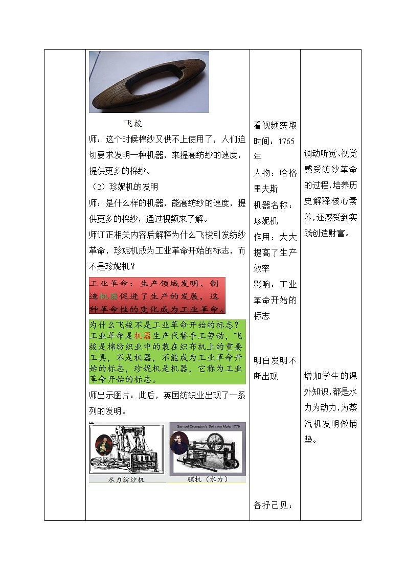 人教版部编初中历史九上7-20《第一次工业革命》 教学设计第3页