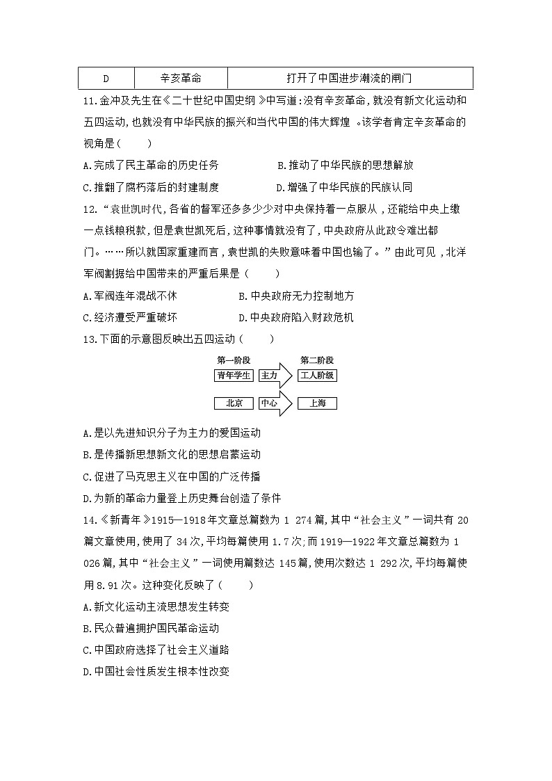 期中综合评价卷(第一至第四单元)2025-2026学年统编版(2024)历史八年级上册第3页
