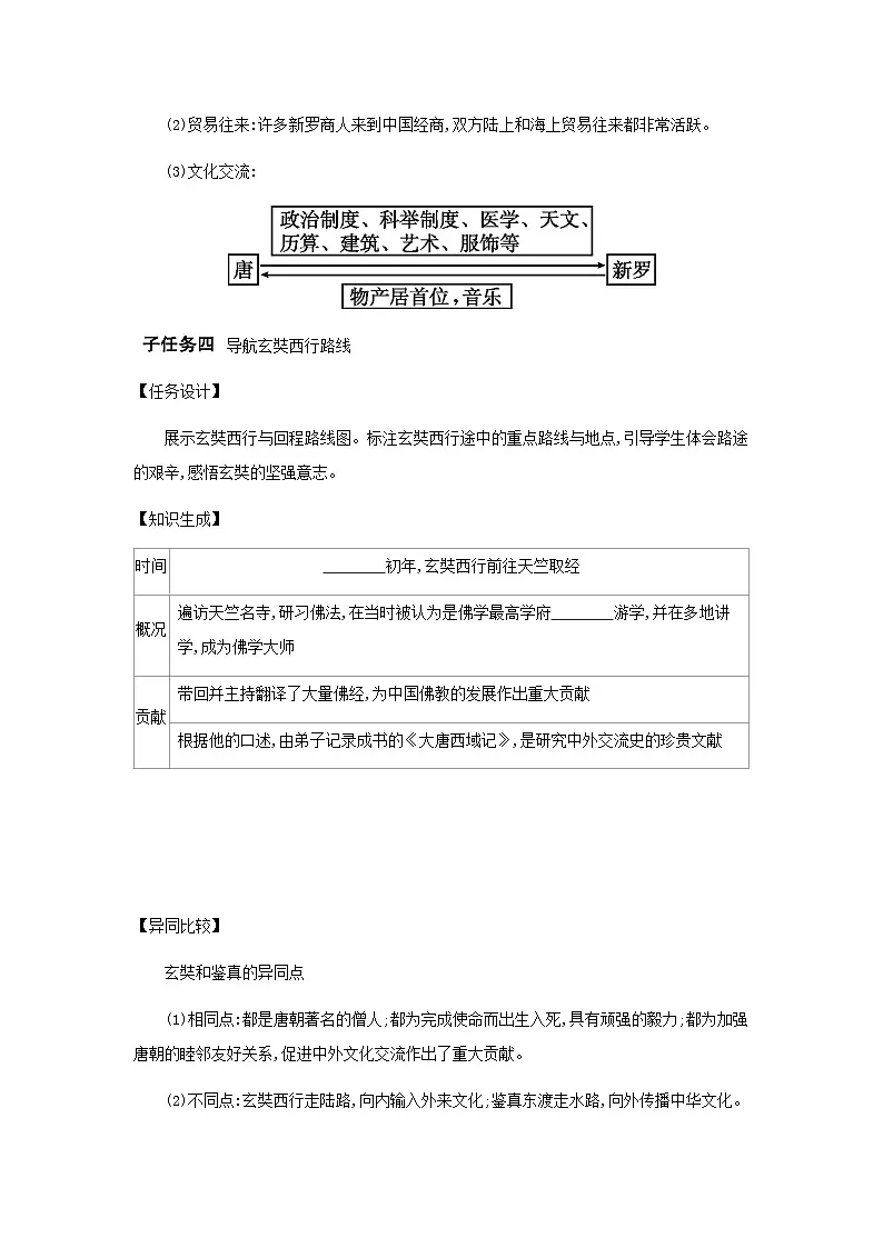 第6课 隋唐时期的中外文化交流 导学案(含答案) -统编版初中历史七年级下册第3页