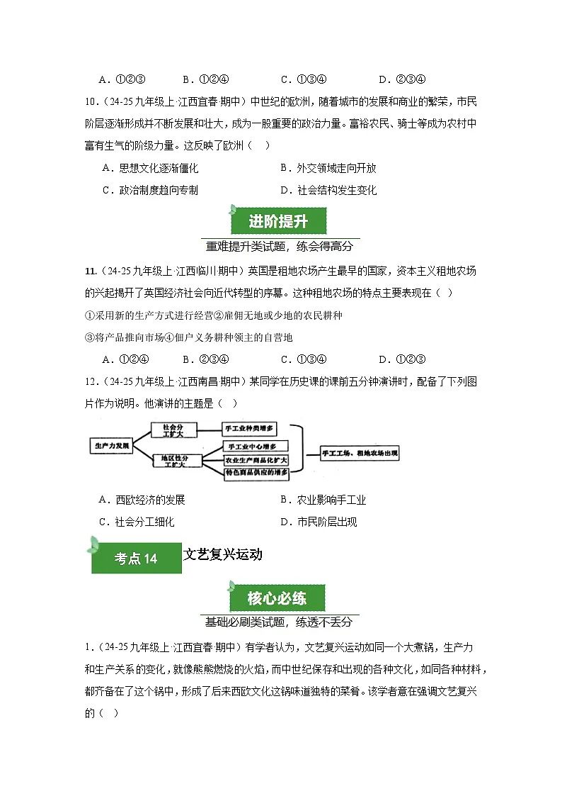 专题05 走向近代(期中真题汇编)(原卷版)第3页