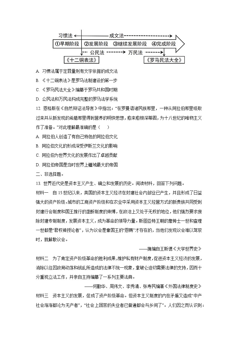 河南省平顶山市鲁山县2024-2025学年上学期两校期中联考九年级历史试卷(学生版)第3页