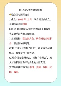 初中历史人教版（2024）九年级下册联合国与世界贸易组织学案
