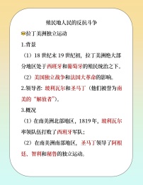 历史九年级下册殖民地人民的反抗斗争导学案