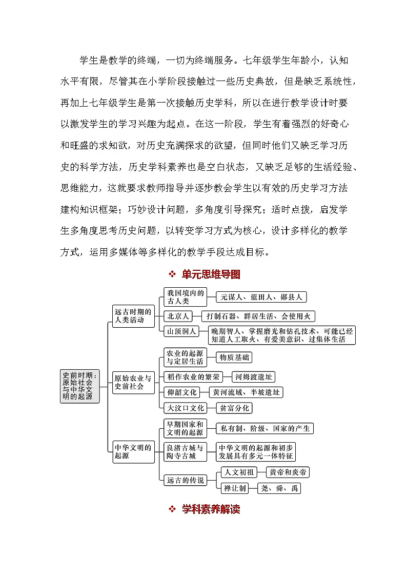 统编版(2024)新教材七年级上册历史第一单元 史前时期:原始社会与中华文明的起源 教案(1-3课)第2页