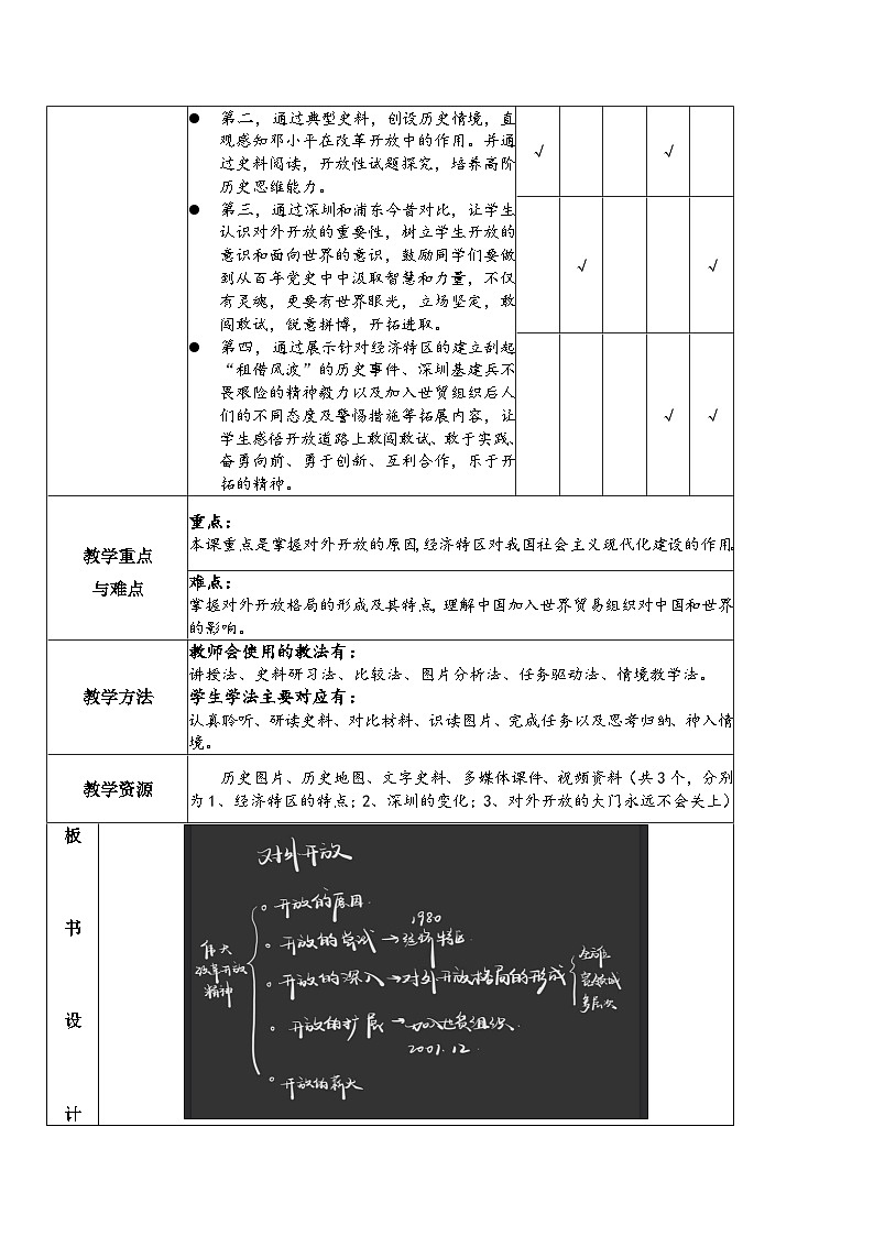 人教版部编初中历史八下3-9《对外开放》教案第3页
