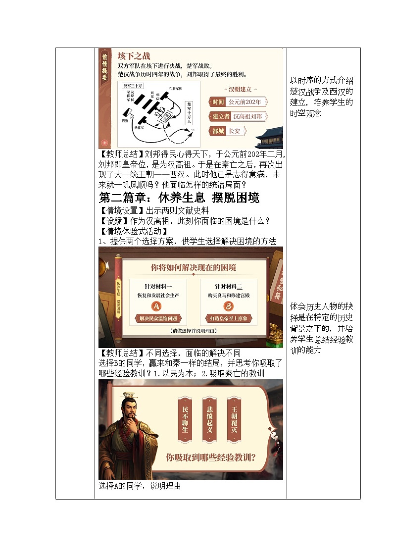 统编版初中历史七年级上册(2024)第11课 西汉建立和“文景之治” 教案第3页