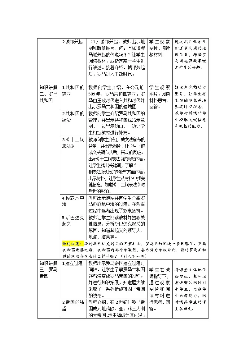 2.5 罗马城邦和罗马帝国 教案-2025-2026学年九年级上册《历史》统编版第2页