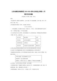 山东省青岛市城阳区2025-2026学年九年级上学期11月期中历史试卷（学生版）