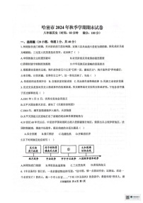 新疆维吾尔自治区哈密市伊州区2024-2025学年部编版八年级上学期期末历史试卷