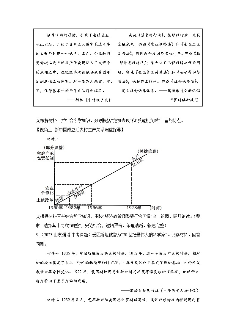 中考历史真题汇编——(山东)综合材料题(含答案)第3页