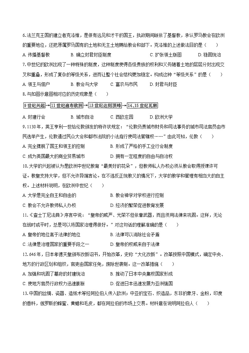 2025-2026学年河南省信阳市潢川县九年级(上)期中历史试卷(含答案)第2页