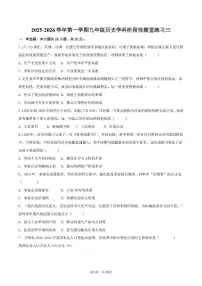 天津市实验中学2025-2026学年九年级上学期第二次月考历史试卷