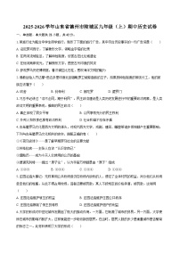 2025-2026学年山东省德州市陵城区九年级（上）期中历史试卷（含答案）