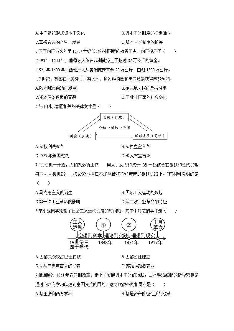 2025-2026学年辽宁省盘锦市兴隆台区九年级上学期1月期末历史试卷(学生版)第2页