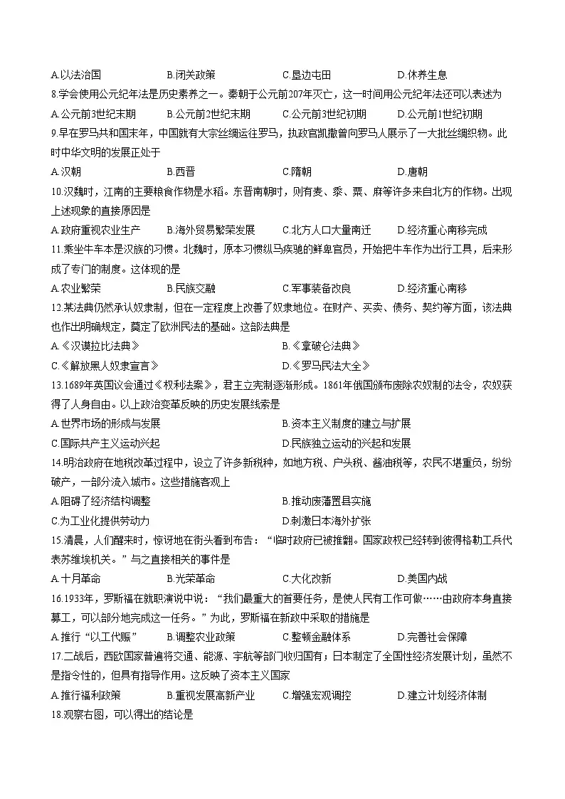 广西壮族自治区柳州市鱼峰区2025__2026学年九年级上学期第一次联考历史试题(扫描版,含答案)第2页