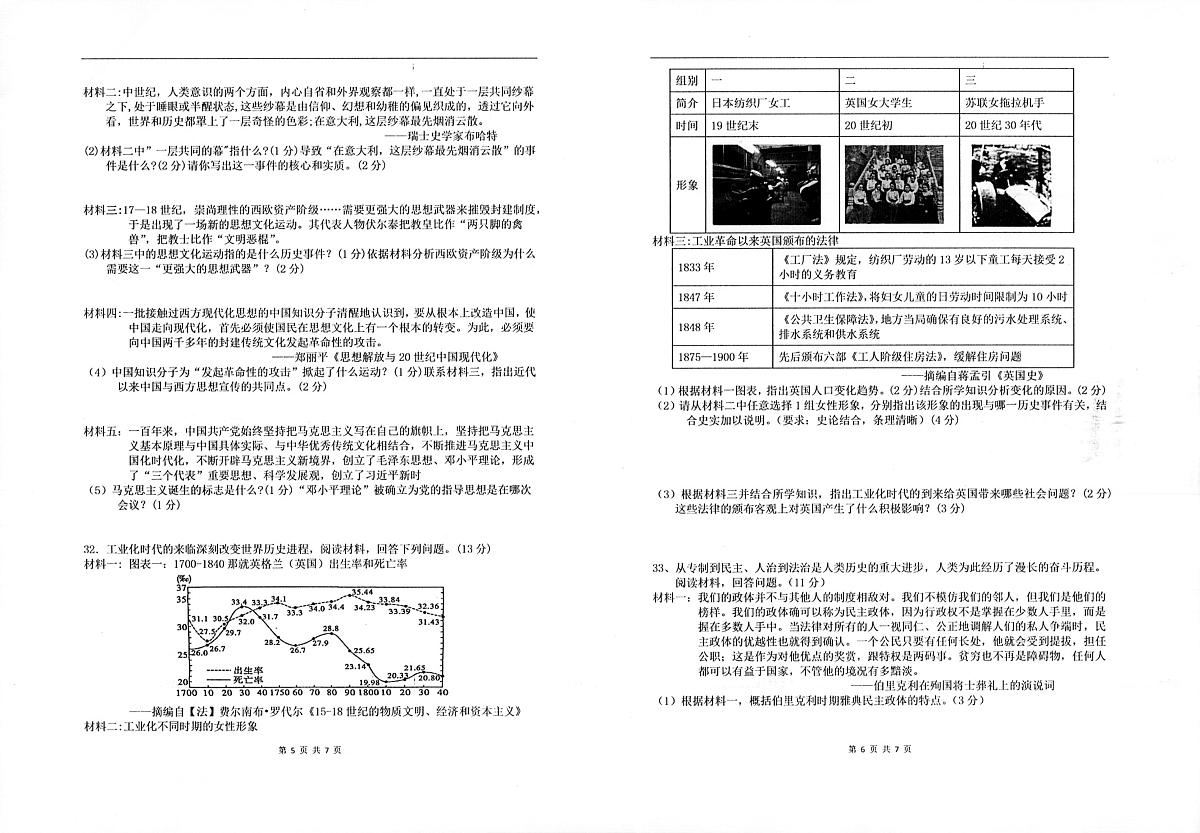 广东省湛江市第二十三中学部编版九年级上学期期末阶段测评历史试题第3页