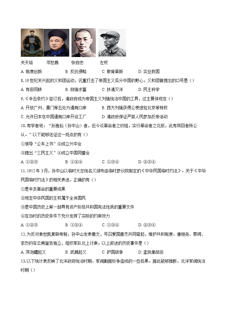 北京市师范大学附属中学2025--2026学年八年级上学期1月期末历史试卷(含答案)第2页
