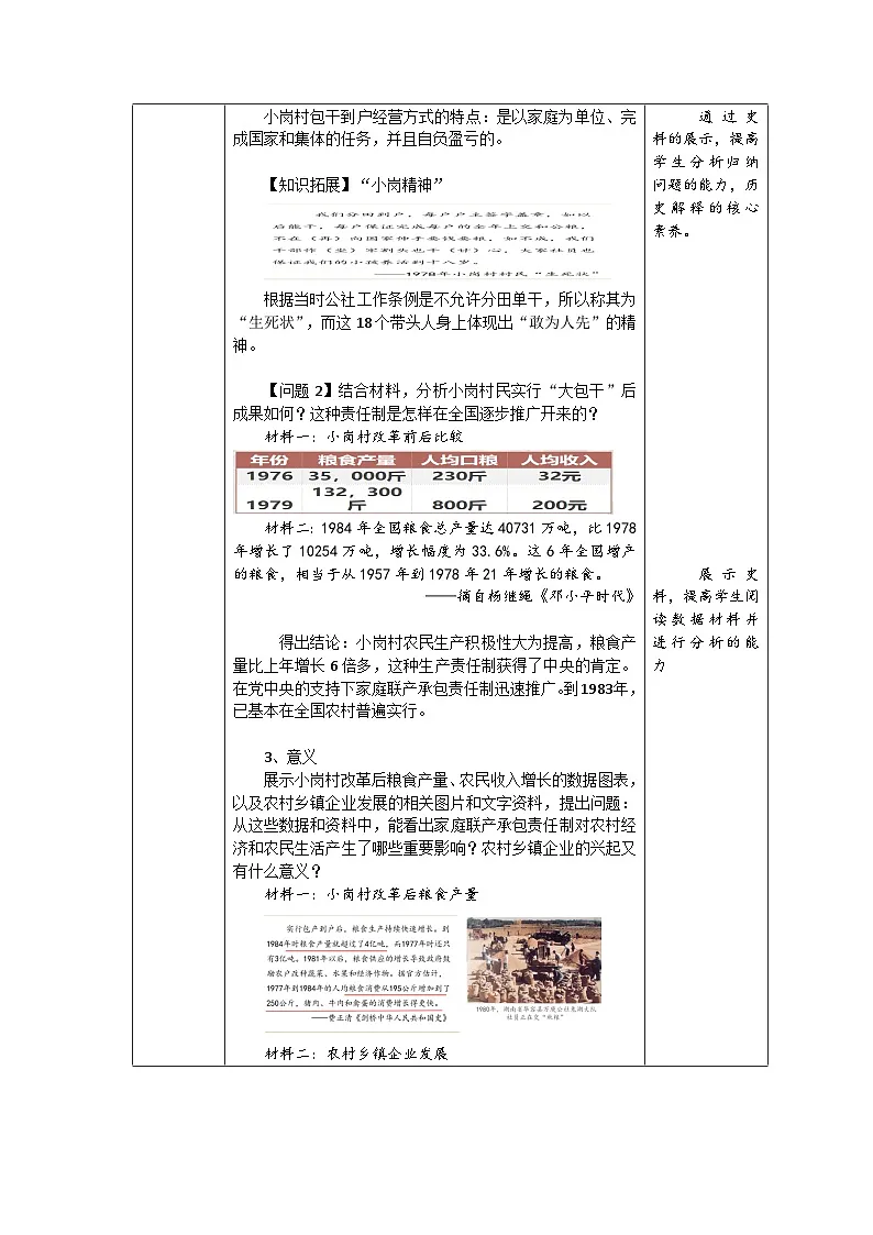 2026年统编版八年级历史下册 第9课 《改革开放的起步》【教学设计】第3页