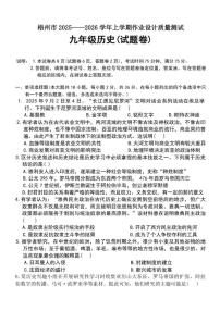 2025-2026学年上学期广西省梧州市期末考试九年级历史试卷（含答案）