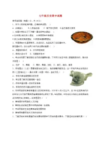 山东省菏泽市巨野县2025—2026学年七年级上册11月期中考试历史试题【附答案】