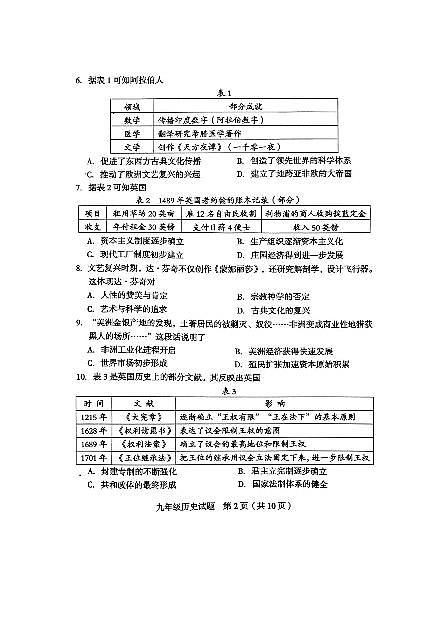 历史+试题【龙岩一检】第2页