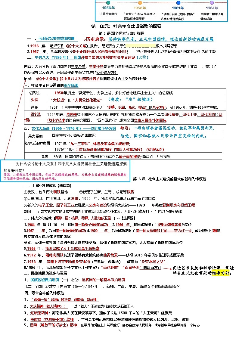 2026年新版八年级下学期历史核心知识点整理资料第3页
