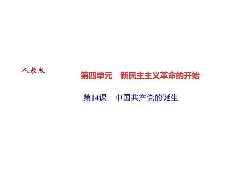 第14课 中国共产党的诞生共28张PPT01