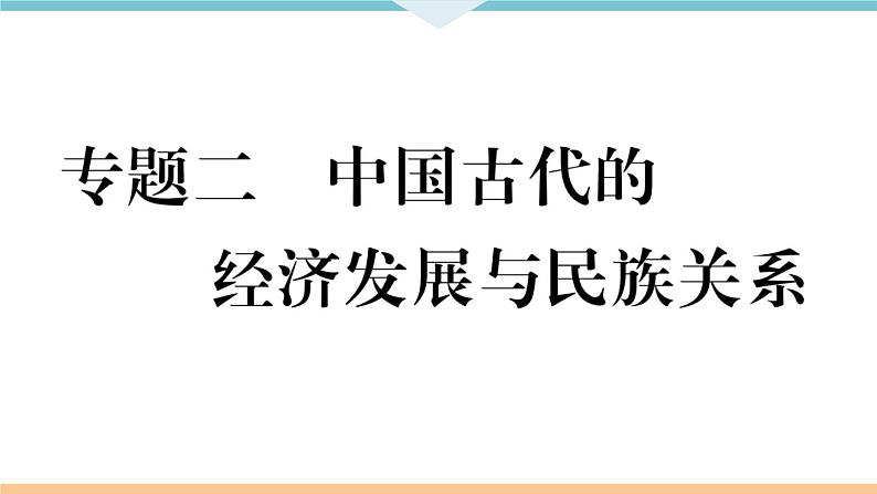 七年级上册期末历史复习 专题二 中国古代的经济发展与民族关系 练习课件01