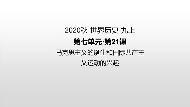 第21课 马克思主义的诞生和国际共产主义运动的兴起 练习课件第1页