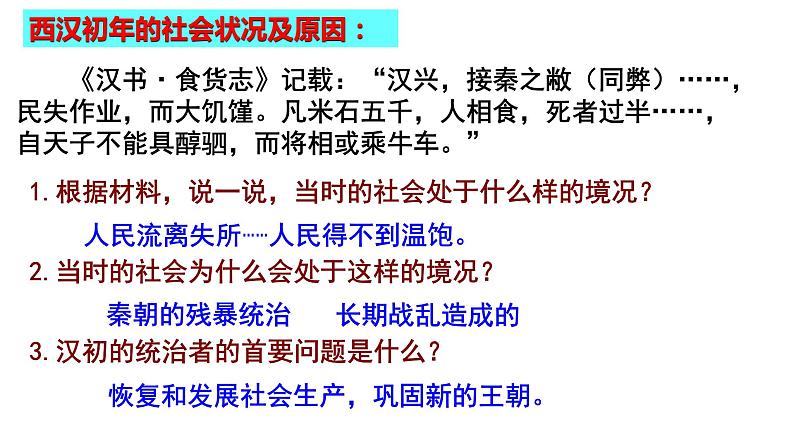 人教部编版七年级历史上册第11课西汉的建立和“文景之治”课件(18张PPT)03