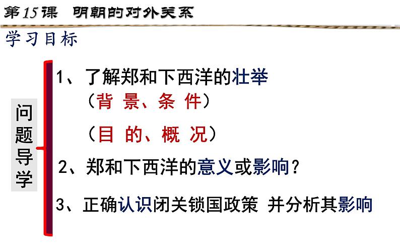 人教部编版七年级历史下册第三单元第15课 明朝的对外关系 课件(20张PPT)第2页