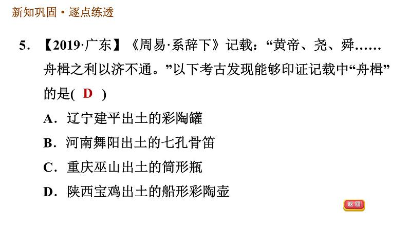 人教版七年级上册历史习题课件 第1单元 第3课 远古的传说08
