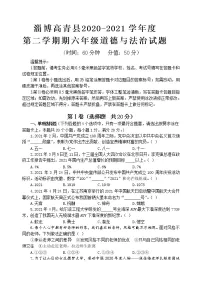 山东省淄博市高青县2020-2021学年五四学制六年级下学期期末考试道德与法治试题(word版 含答案)