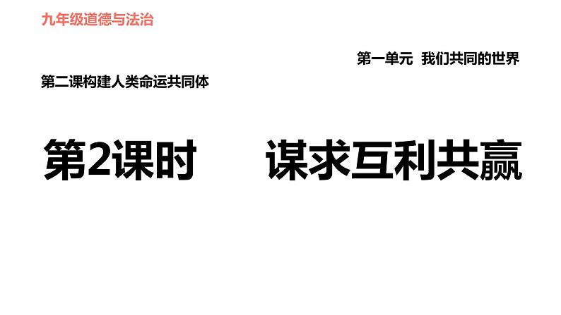 人教版(河北专版)九年级下册道德与法治课件 第1单元 第2课 第2课时 谋求互利共赢第1页