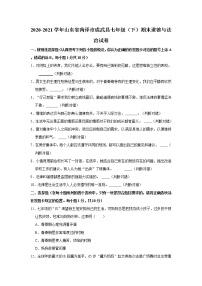 2020-2021学年山东省菏泽市成武县七年级（下）期末道德与法治试卷  解析版