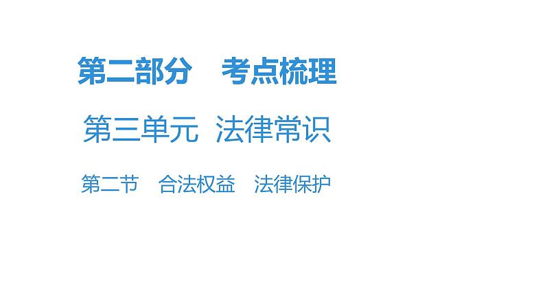 最新中考道德与法治·高分突破课件第二节 合法权益 法律保护01