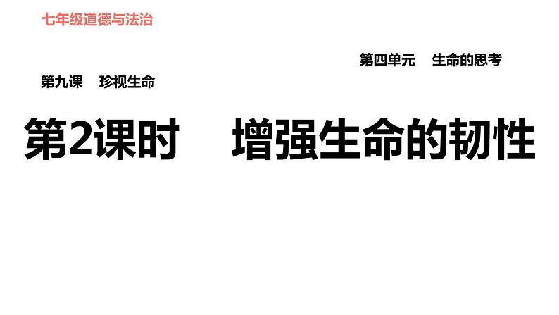 人教版七年级上册道德与法治习题课件 第4单元 第9课 第2课时 增强生命的韧性第1页