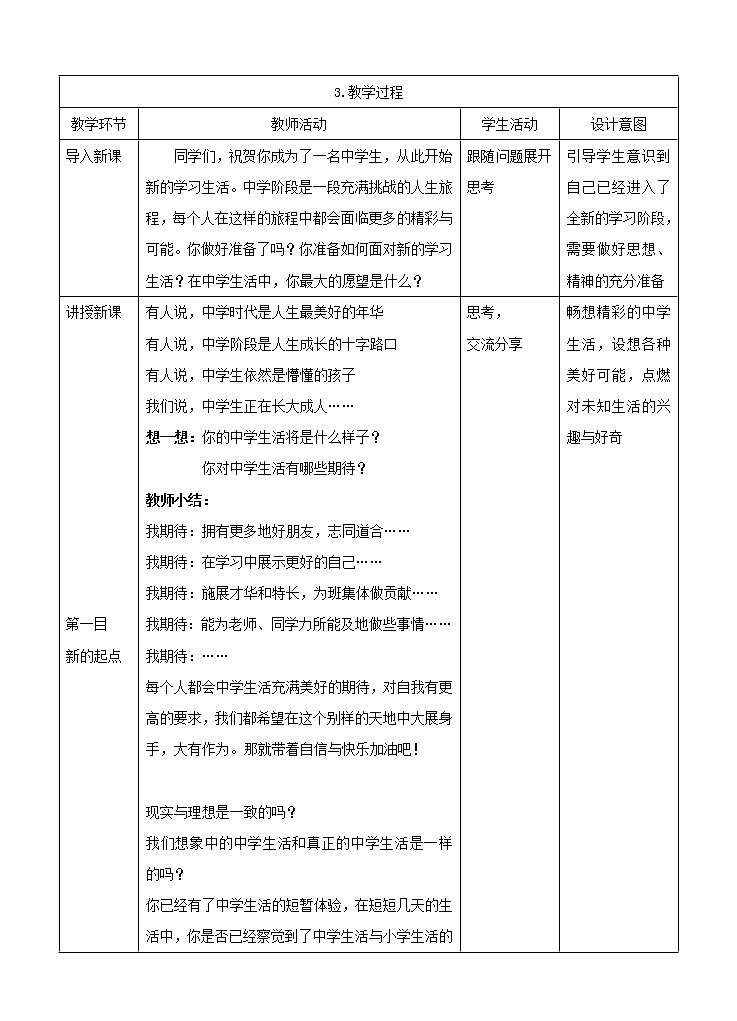 七年级上册第一单元成长的节拍中学时代成长的节拍《中学序曲 》教案02