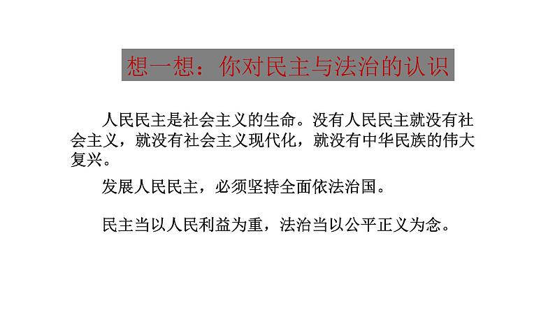 人教部编版九年级上册(道德与法治) 第二单元3.1 生活在新型民主国家 课件02
