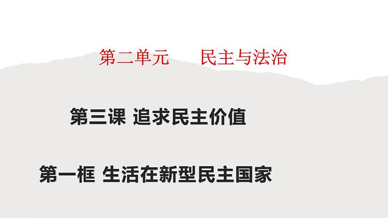 人教部编版九年级上册(道德与法治) 第二单元3.1 生活在新型民主国家 课件03